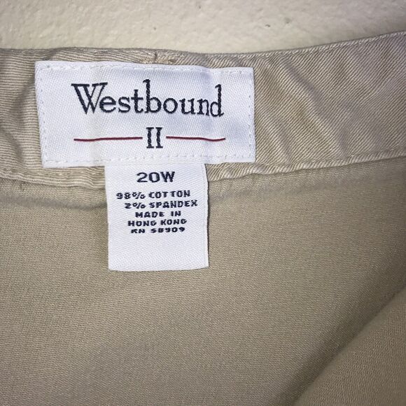 Vtg Westbound Women's Khaki Midi Pencil Skirt With Leather Covered Buttons 20W - Picture 13 of 13